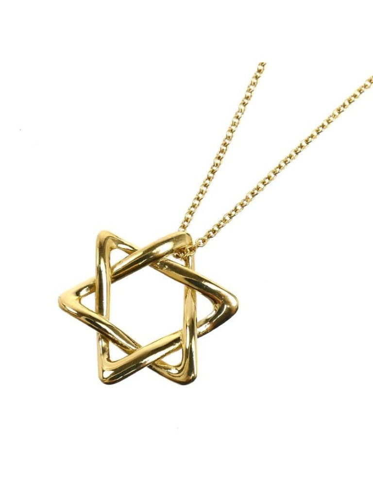 Tiffany  Co 18k Yellow Gold Star Of David Necklace 40